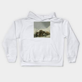 Winter Scene by Francisco Goya Kids Hoodie